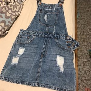 Denim skirt overall